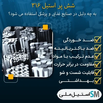 دلایل استفاده از شش پر استیل ۳۱۶ در صنایع غذایی و پزشکی